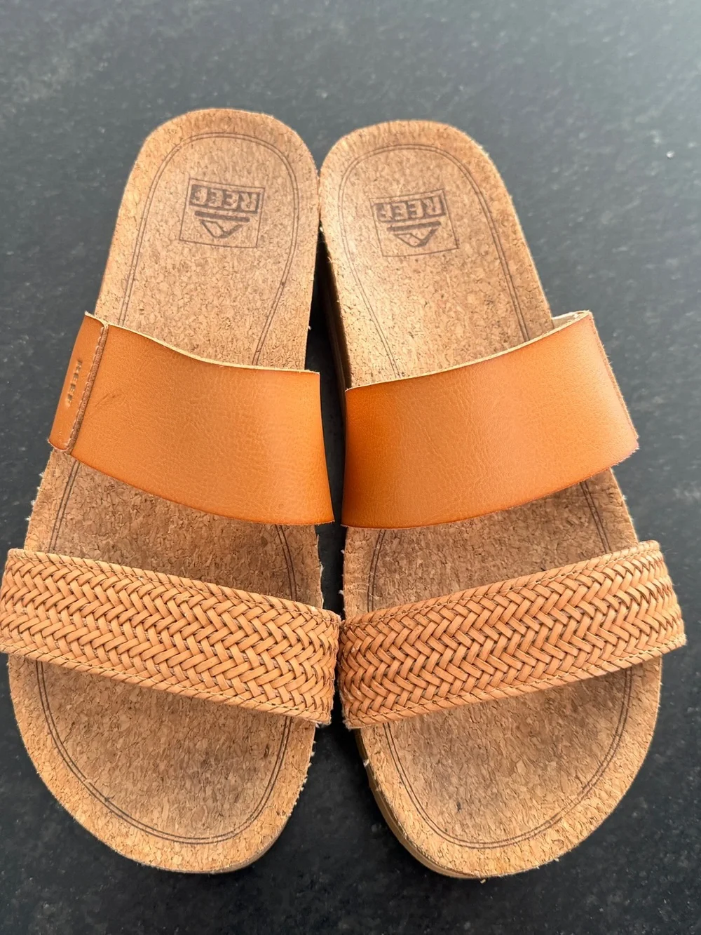 Reef Cushion Vista Hi leather Platform Slide Sandal